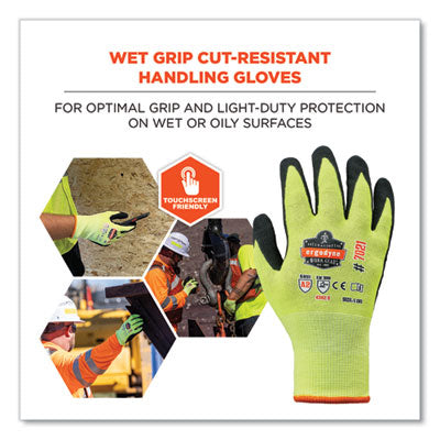 ProFlex 7021-CASE Hi-Vis Nitrile Coated CR Gloves, Lime, Medium, 144 Pairs/Carton - OrdermeInc