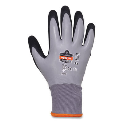 ProFlex 7501-CASE Coated Waterproof Winter Gloves, Gray, Small, 144 Pairs/Carton - OrdermeInc