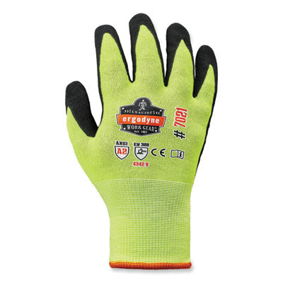 ProFlex 7021 Hi-Vis Nitrile-Coated CR Gloves, Lime, Small, Pair - OrdermeInc