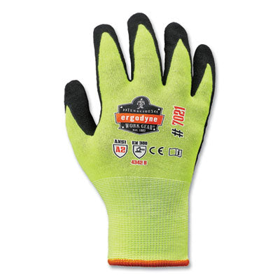 ProFlex 7021-CASE Hi-Vis Nitrile Coated CR Gloves, Lime, 2X-Large, 144 Pairs/Carton - OrdermeInc