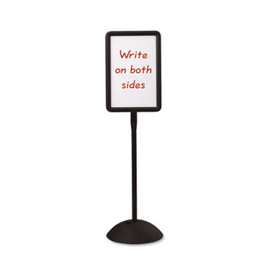 WriteWay Double-Sided Magnetic Dry Erase Standing Message Sign, Rectangle, 65" Tall Black Stand, 14.25 x 22.25 White Face OrdermeInc OrdermeInc
