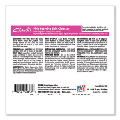 Pink Foaming Skin Cleanser, Fresh, 1,000 mL Refill Bag, 6/Carton OrdermeInc OrdermeInc