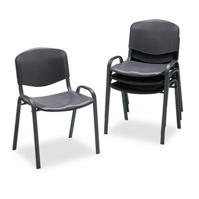 Stacking Chair, Supports Up to 250 lb, 18" Seat Height, Black Seat, Black Back, Black Base, 4/Carton OrdermeInc OrdermeInc