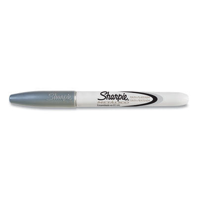 SANFORD Metallic Fine Point Permanent Markers, Fine Bullet Tip, Metallic Silver, Dozen - OrdermeInc