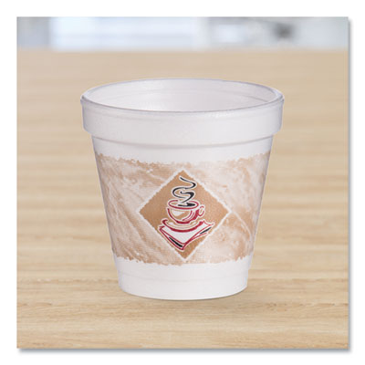 ThermoGlaze Insulated Foam Cups Stock Prints, 4 oz, White/Beige/Red, 1,000/Carton OrdermeInc OrdermeInc