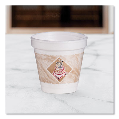 ThermoGlaze Insulated Foam Cups Stock Prints, 4 oz, White/Beige/Red, 1,000/Carton OrdermeInc OrdermeInc