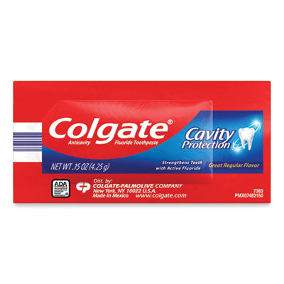 COLGATE PALMOLIVE, IPD. Cavity Protection Toothpaste, Regular Flavor, 0.15 oz Sachet, 1,000/Carton - OrdermeInc