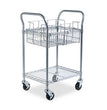 Dual-Purpose Wire Mail and Filing Cart, Metal, 1 Shelf, 1 Bin, 26.75" x 18.75" x 38.5", Metallic Gray OrdermeInc OrdermeInc