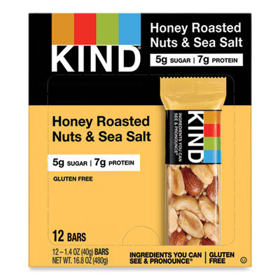 Nuts and Spices Bar, Honey Roasted Nuts/Sea Salt, 1.4 oz Bar, 12/Box OrdermeInc OrdermeInc