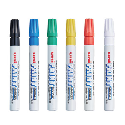 uni®-Paint Permanent Marker, Medium Bullet Tip, Assorted Colors, 6/Set OrdermeInc OrdermeInc