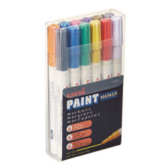 uni®-Paint Permanent Marker, Fine Bullet Tip, Assorted Colors, 12/Set OrdermeInc OrdermeInc