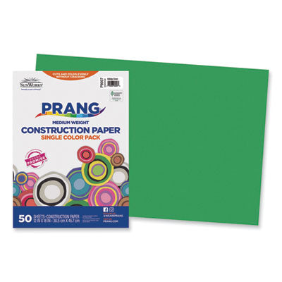 Prang® SunWorks Construction Paper, 50 lb Text Weight, 12 x 18, Holiday Green, 50/Pack - OrdermeInc