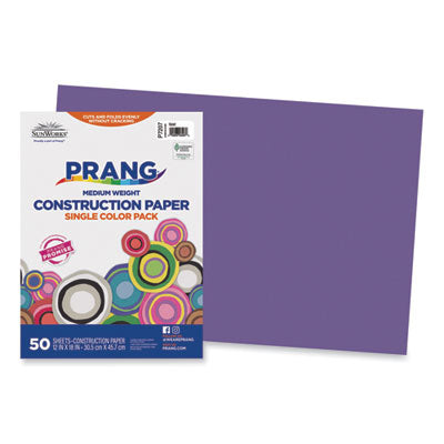 Prang® SunWorks Construction Paper, 50 lb Text Weight, 12 x 18, Violet, 50/Pack - OrdermeInc