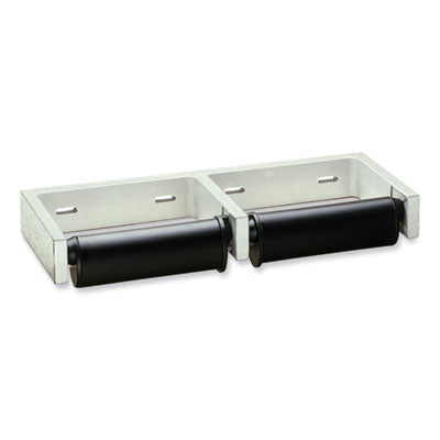 ClassicSeries Toilet Tissue Dispenser for Two Rolls, Controlled Delivery, 12.5 x 4 86 x 1.5, Black/Aluminum OrdermeInc OrdermeInc