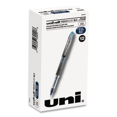 VISION ELITE BLX Series Hybrid Gel Pen, Stick, Extra-Fine 0.5 mm, Blue-Infused Black Ink, Gray/Blue/Clear Barrel OrdermeInc OrdermeInc