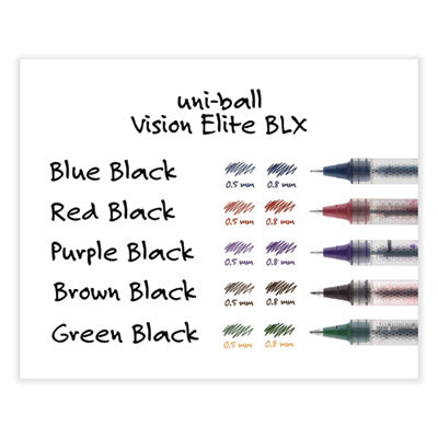 VISION ELITE BLX Series Hybrid Gel Pen, Stick, Bold 0.8 mm, Assorted Ink and Barrel Colors, 5/Pack OrdermeInc OrdermeInc