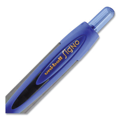 uniball® 307 Gel Pen, Retractable, Fine 0.5 mm, Blue Ink, Black Barrel, Dozen OrdermeInc OrdermeInc