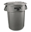 RUBBERMAID COMMERCIAL PROD. Vented Round Brute Container, 55 gal, Plastic, Gray - OrdermeInc