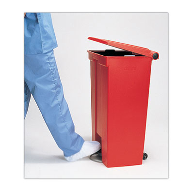 Indoor Utility Step-On Waste Container, 23 gal, Plastic, Red OrdermeInc OrdermeInc