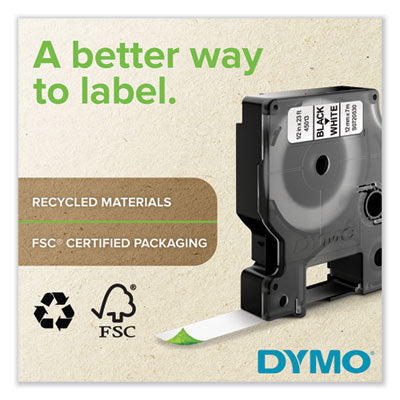 DYMO D1 High-Performance Polyester Removable Label Tape, 0.5" x 23 ft, Black on White