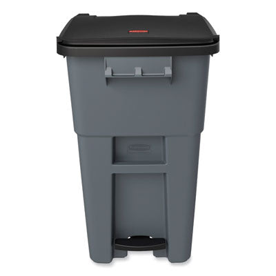 RUBBERMAID COMMERCIAL PROD. Brute Step-On Rollouts, 50 gal, Metal/Plastic, Gray - OrdermeInc