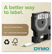 D1 High-Performance Polyester Removable Label Tape, 0.5" x 23 ft, Black on White OrdermeInc OrdermeInc