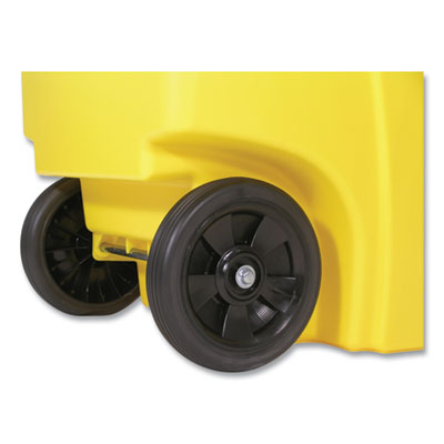 RUBBERMAID COMMERCIAL PROD. Square Brute Rollout Container, 50 gal, Molded Plastic, Yellow - OrdermeInc