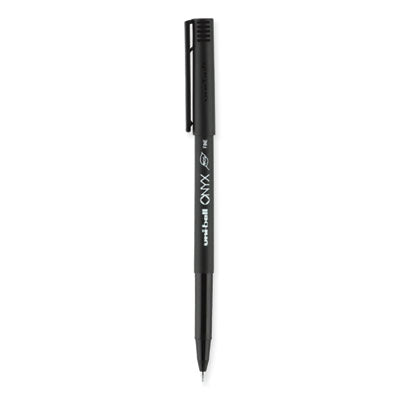 uniball® ONYX Roller Ball Pen, Stick, Fine 0.7 mm, Black Ink, Black Barrel, 72/Pack OrdermeInc OrdermeInc