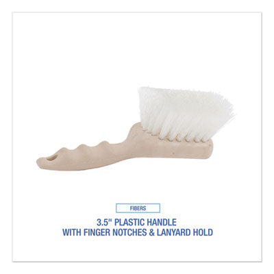 Utility Brush, Cream Nylon Bristles, 5.5" Brush, 3.5" Tan Plastic Handle OrdermeInc OrdermeInc