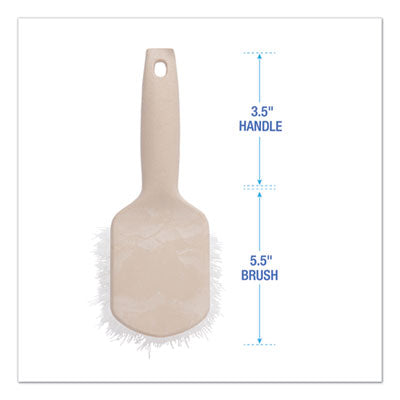 Utility Brush, Cream Nylon Bristles, 5.5" Brush, 3.5" Tan Plastic Handle OrdermeInc OrdermeInc