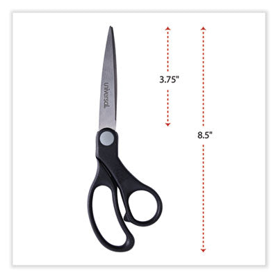 Stainless Steel Office Scissors, 8.5" Long, 3.75" Cut Length, Black Offset Handle OrdermeInc OrdermeInc