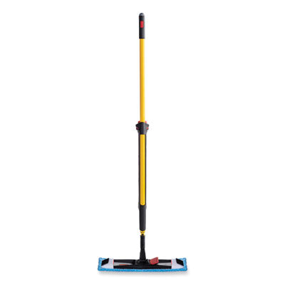 Rubbermaid® Commercial Adaptable Flat Mop Kit, 19.5 x 5.5 Blue Microfiber Head, 48" to 72" Yellow Aluminum Handle OrdermeInc OrdermeInc