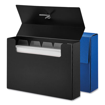 Poly Index Card Box, Holds 100 3 x 5 Cards, 3 x 1.33 x 5, Plastic, Black/Blue, 2/Pack OrdermeInc OrdermeInc