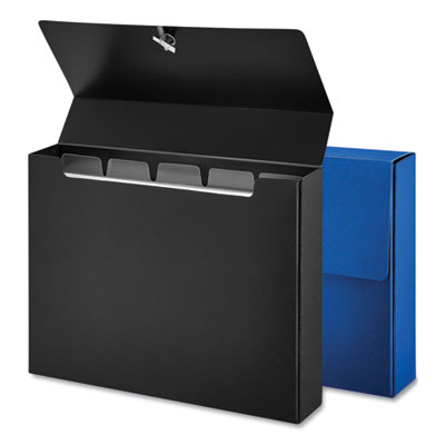 Poly Index Card Box, Holds 100 4 x 6 Cards, 4 x 1.33 x 6, Plastic, Black/Blue, 2/Pack OrdermeInc OrdermeInc