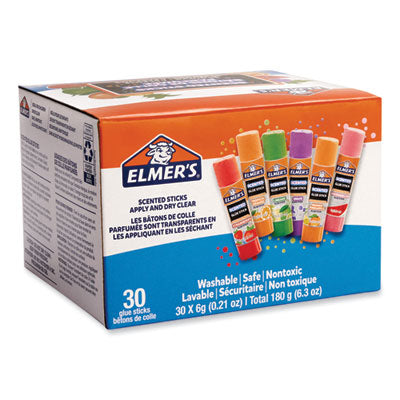 Clear School Glue Stick, Scented, Assorted, 0.21 oz, Dries Clear, 30/Pack OrdermeInc OrdermeInc