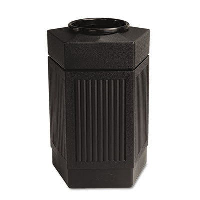 Canmeleon Indoor/Outdoor Pentagon Receptacle, 30 gal, Polyethylene, Black OrdermeInc OrdermeInc