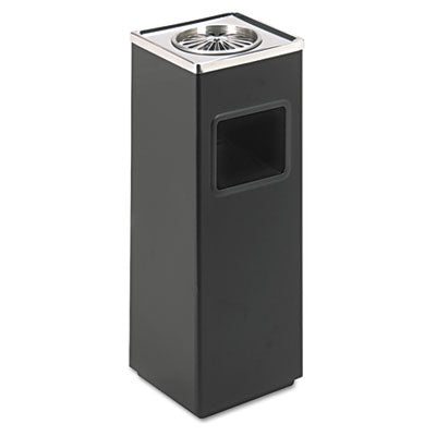 Square Ash 'N' Trash Sandless Urn, 3 gal, Stainless Steel, Black OrdermeInc OrdermeInc