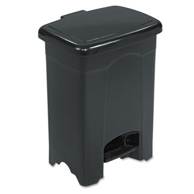 Safco® Plastic Step-On Receptacle, 4 gal, Plastic, Black OrdermeInc OrdermeInc