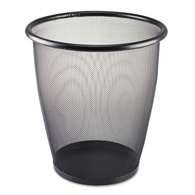 SAFCO PRODUCTS Onyx Round Mesh Wastebaskets, 5 gal, Steel Mesh, Black - OrdermeInc