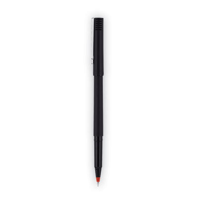 uniball® Roller Ball Pen, Stick, Fine 0.7 mm, Red Ink, Black/Red Barrel, Dozen OrdermeInc OrdermeInc