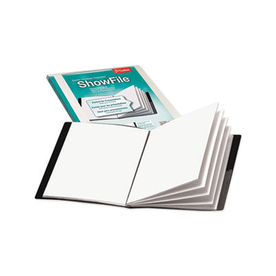 Cardinal® ShowFile Display Book with Custom Cover Pocket, 12 Letter-Size Sleeves, Black - OrdermeInc