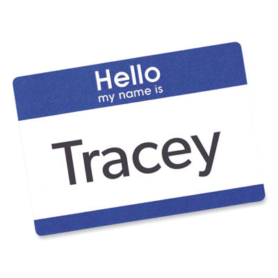 AVERY PRODUCTS CORPORATION Printable Adhesive Name Badges, 3.38 x 2.33, Blue "Hello", 100/Pack