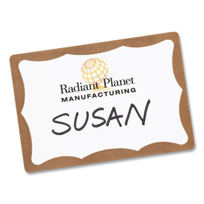AVERY PRODUCTS CORPORATION Printable Adhesive Name Badges, 3.38 x 2.33, Gold Border, 100/Pack