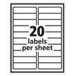 AVERY PRODUCTS CORPORATION Labels, Laser Printers, 1 x 4, White, 20/Sheet, 100 Sheets/Box