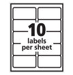 AVERY PRODUCTS CORPORATION Labels, Laser Printers, 2 x 4, White, 10/Sheet, 100 Sheets/Box