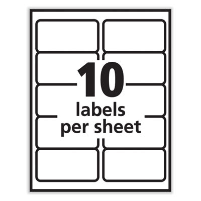 AVERY PRODUCTS CORPORATION Labels, Laser Printers, 2 x 4, White, 10/Sheet, 100 Sheets/Box