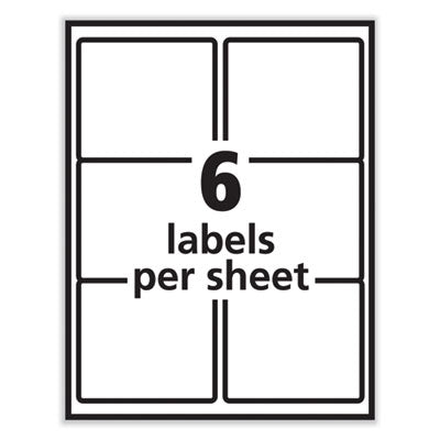 AVERY PRODUCTS CORPORATION Labels, Laser Printers, 3.33 x 4, White, 6/Sheet, 100 Sheets/Box