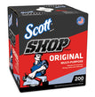 Scott® Shop Towels, POP-UP Box, 1-Ply, 9 x 12, Blue, 200/Box, 8 Boxes/Carton - OrdermeInc