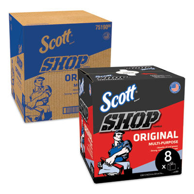 Scott® Shop Towels, POP-UP Box, 1-Ply, 9 x 12, Blue, 200/Box, 8 Boxes/Carton - OrdermeInc