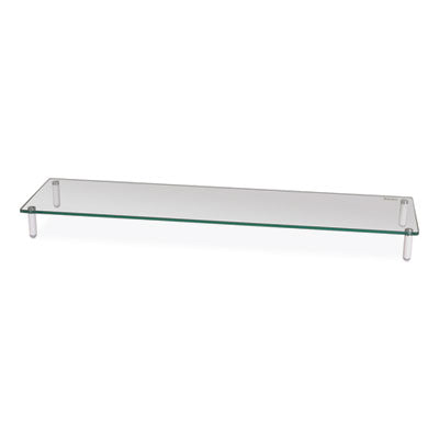 Extra Wide Glass Monitor Riser, 39.4" x 10.2" x 3.25", Clear, Supports 60 lbs - OrdermeInc
